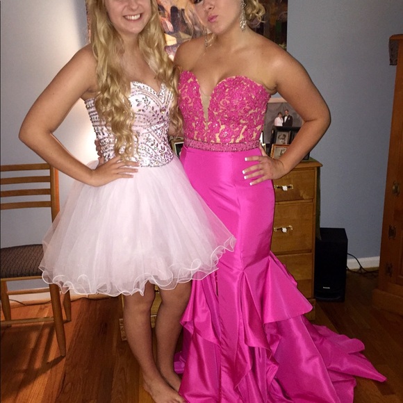 Sherri Hill🌺 Hot Pink Prom Dress💖 - Picture 10 of 14